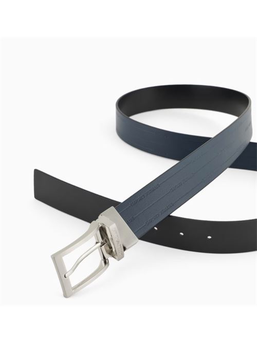 Reversible leather belt with embossed logo Emporio Armani | EM001772 AF15136.MB084